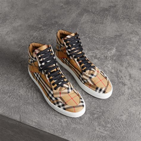 mens burberry high tops|Burberry vintage check high top.